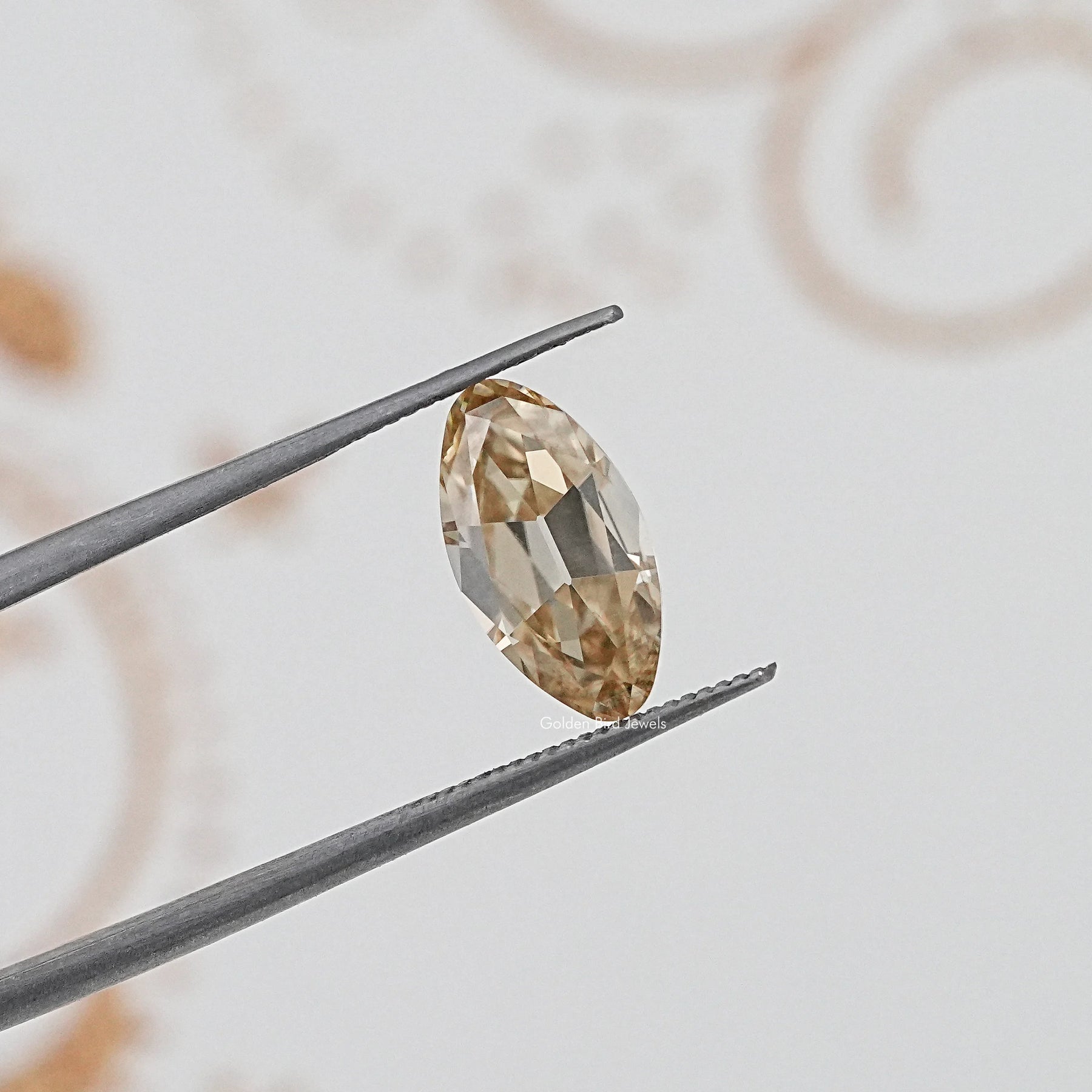 Detailed View Of Yellow Old Mine Moval Loose Moissanite