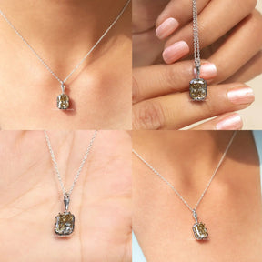 Front back side and close view of moissanite pandent 