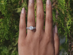 Old European Round Lab Diamond Ring Set