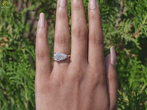 Pear Lab Diamond Curved Solitaire Ring