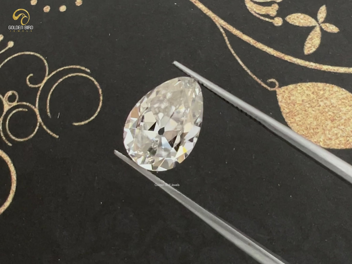 Old Mine Pear Cut Loose Moissanite