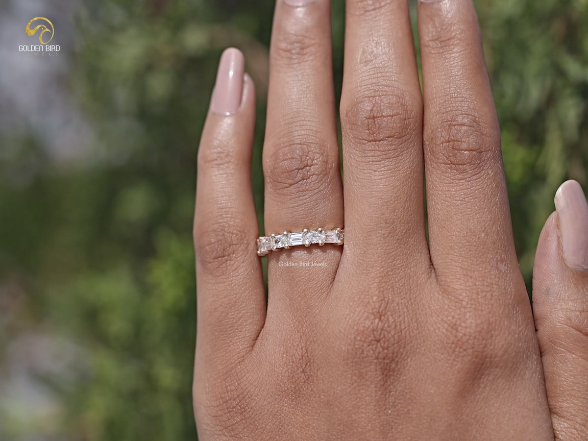 East West Oval And Baguette Lab Diamond Band