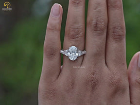 Youtube Video of Oval And Half Moon Lab Diamond Five Stone Ring