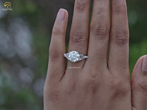You tube Video Of Round And Step Cut Trapezoid Lab Diamond Ring