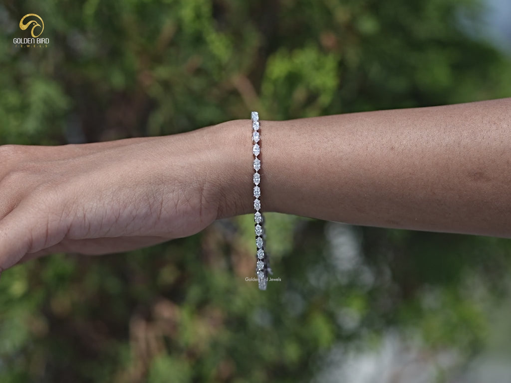 You tube Video of Marquise Cut Lab Grown Diamond Tennis Bracelet
