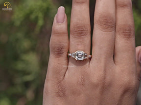 Asscher And Trapezoid Lab Diamond Five Stone Ring