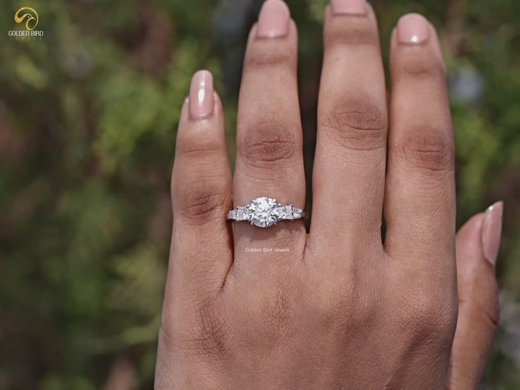 Youtube Video of Round And Princess Diamond Five Stone Ring