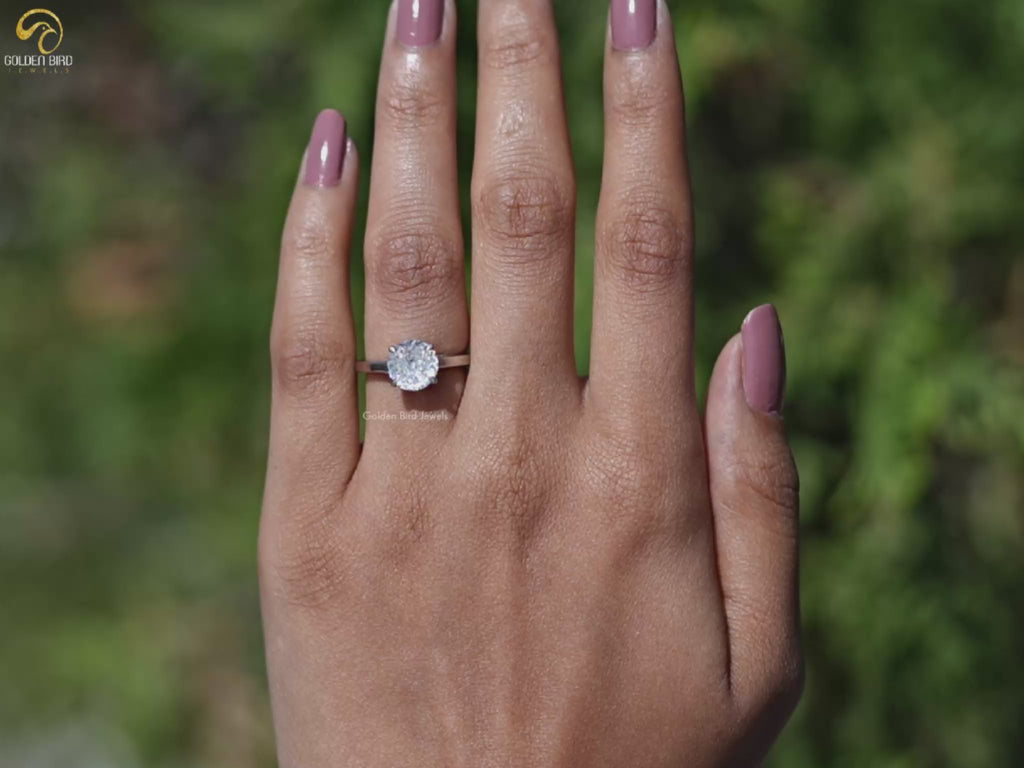 You tube Video of Portuguese Cut Moissanite Solitaire Ring