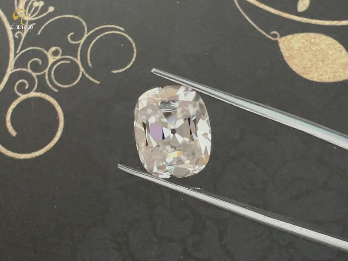 Near Colorless Old Cut Cushion Loose Moissanite