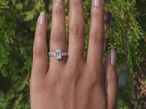 Lab Grown Diamond Emerald Cut Bridal Ring