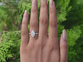Marquise Cut Solitaire Accent Lab Diamond Ring