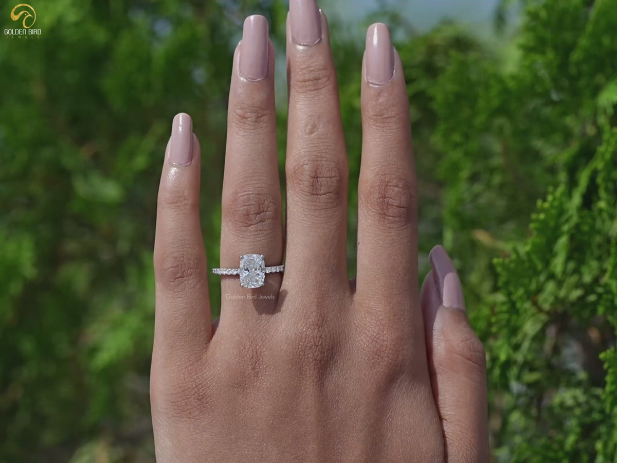 Old Mine Cushion Solitaire Accent Diamond Ring