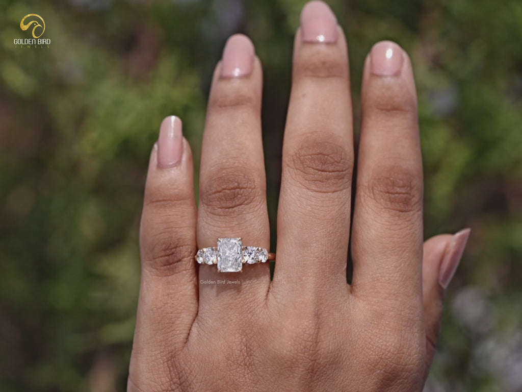 You tube Video Of Radiant Lab Diamond Five Stone Engagement Ring