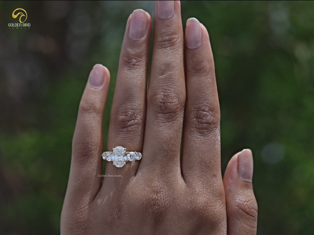Youtube Video of Oval Cut Lab Grown Diamond Five Stone Ring