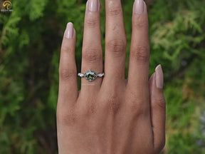 East West Oval Cut Gemstone Engagement Ring