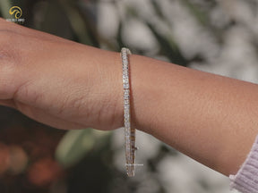 Princess Cut Moissanite Two Tone Tennis Bracelet