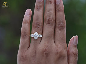 You tube Video Of Marquise Lab Diamond Five Stone Engagement Ring