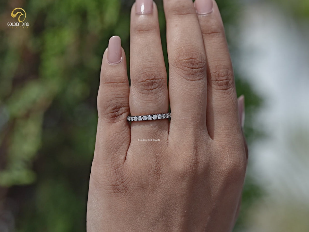 You tube Video of Round Cut Moissanite Full Eternity Stacking Band