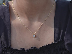You tube Video Of Old Mine Cushion Moissanite Pendant