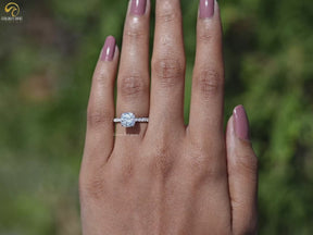 You tube Video of Cushion Cut Moissanite Solitaire Engagement Ring