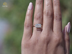 You tube Video of Bezel Set Radiant Cut Moissanite Solitaire Ring