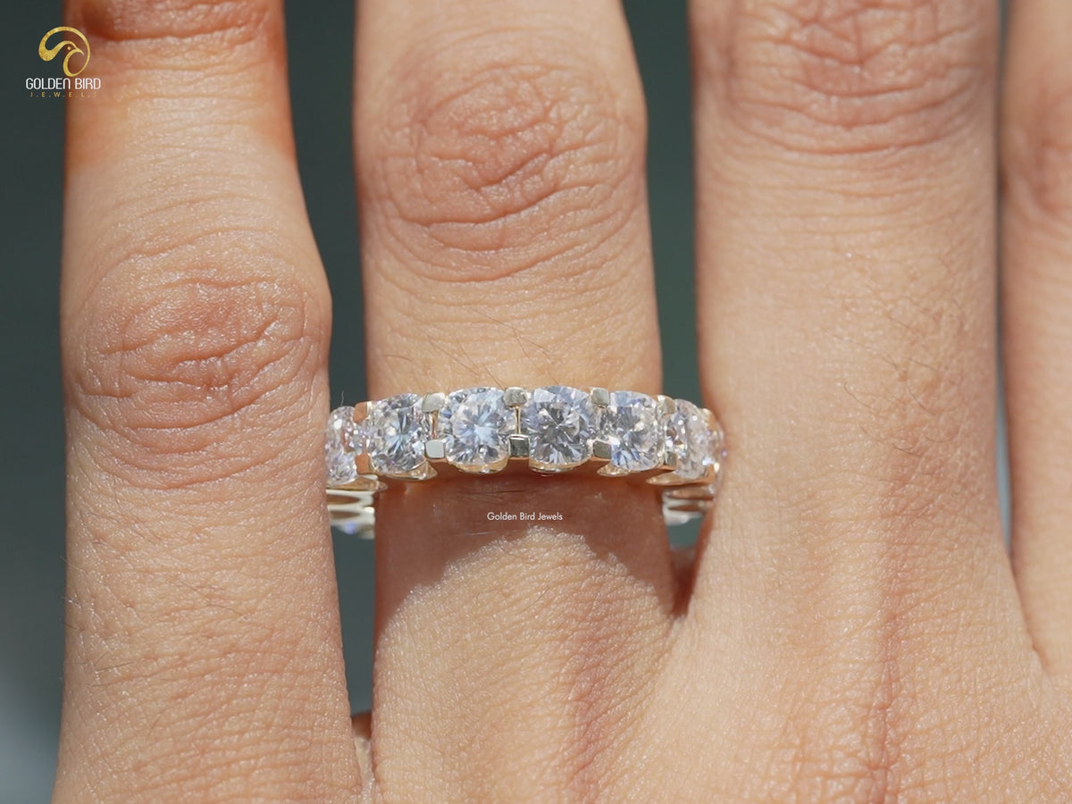 Cushion Cut Full Eternity Wedding Band
