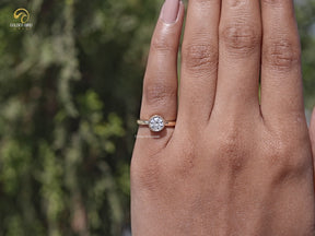 Bezel Set Round Cut Lab Diamond Solitaire Ring