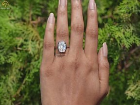 Moissanite Elongated Old Mine Cushion Cut Ring