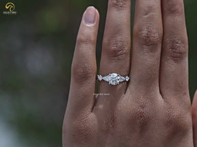 You tube Video Of Round And Pear Cut Lab Diamond Five Stone Ring