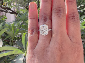 Elongated Cushion Cut Moissanite Engagement Ring