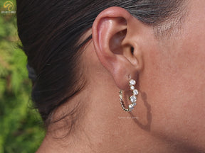 Lab Grown Round Diamond Bezel Set Hoop Earrings
