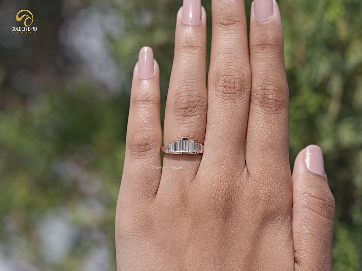 Baguette Cut Lab Diamond Seven Stone Ring