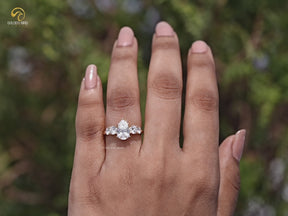 Pear Cut Lab Grown Diamond Five Stone Ring