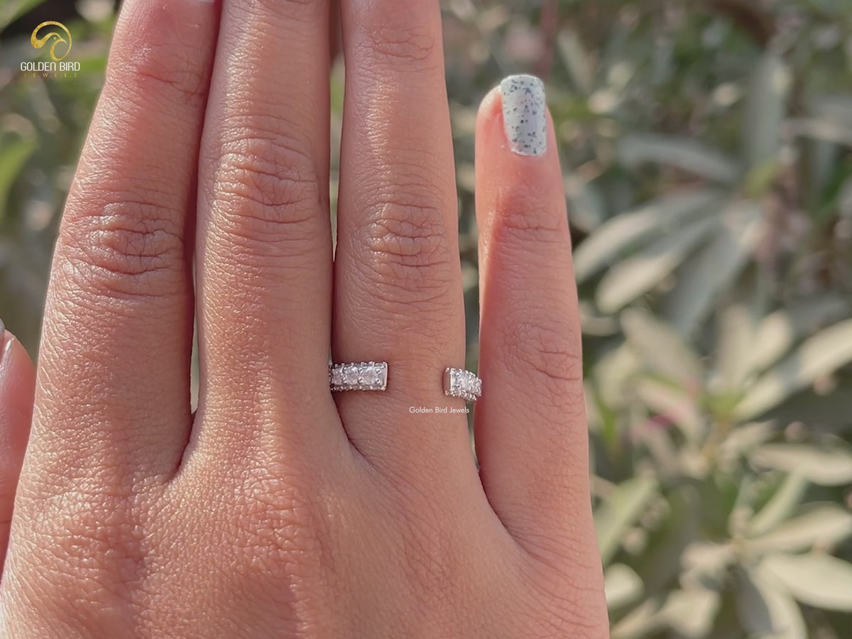 Round Moissanite Open Full Eternity Stacking Band