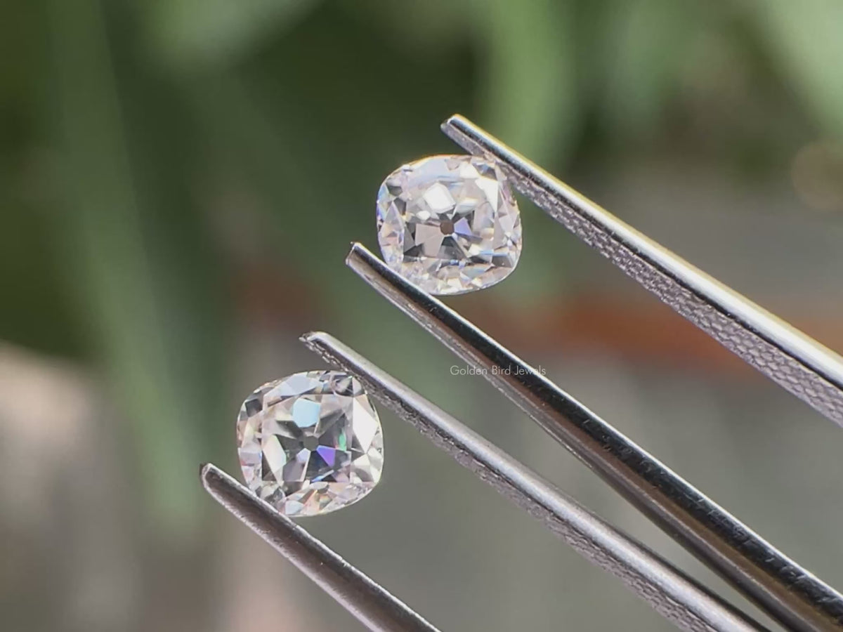 Old Mine Cut Cushion Moissanite Loose Stones