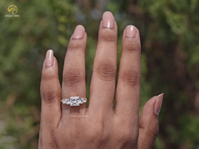 You tube Video Of Princess Lab Diamond Five Stone Engagement Ring