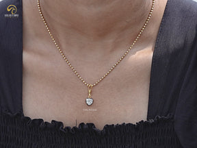 You tube Video Of Old Mine Heart Shaped Moissanite Solitaire Pendant