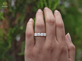 Cushion Cut Moissanite Eternity Wedding Band