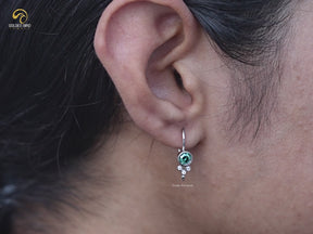 You tube Video of Old European Round Moissanite Dangle Hoop Earrings