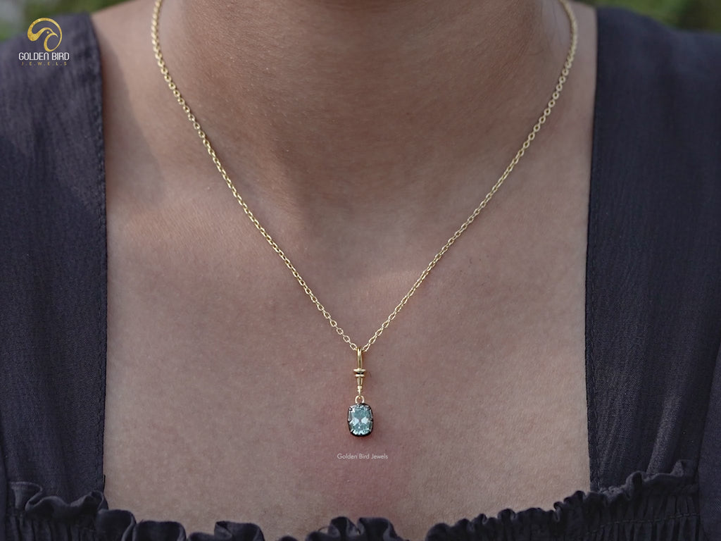 You tube Video Of Old Mine Cushion Moissanite Pendant