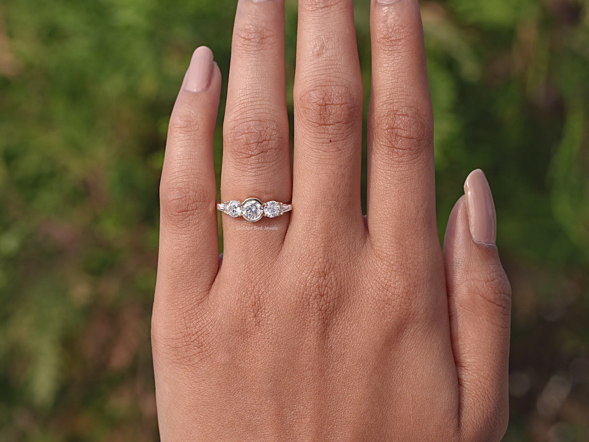 Round Lab Diamond Five Stone Ring