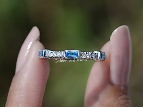 You tube Video Of Blue Baguette Gemstone Eternity Band