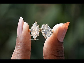YouTube Video Of Pear And Dutch Marquise Moissanite Toi Et Moi Ring