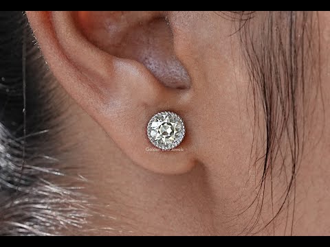YouTube Video Of Old European Round Cut Stud Earrings