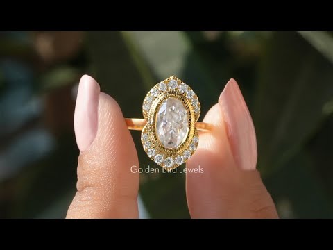 YouTube Video Of Crushed Ice Oval And Round Moissanite Halo Ring