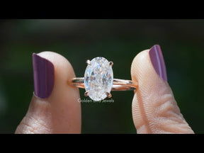 YouTube Video Of Crushed Ice Oval Cut Moissanite Solitaire Ring