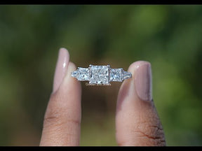 YouTube Video Of Princess Cut Lab Diamond Five Stone Ring
