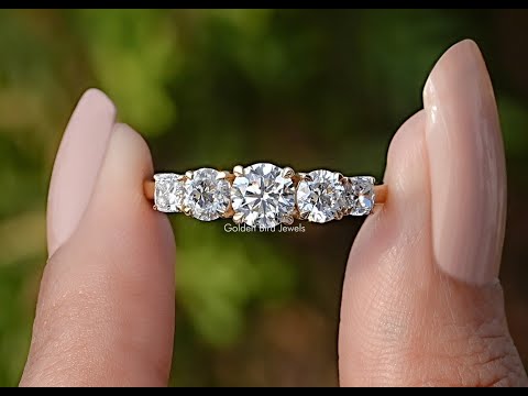 YouTube Video Of Round Cut Lab Diamond Five Stone Ring