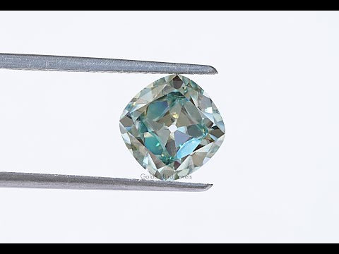 YouTube Video Of Light Blue Old Mine Cushion Cut Loose Stone