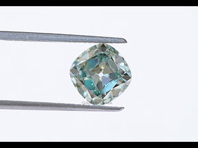 YouTube Video Of Light Blue Old Mine Cushion Cut Loose Stone